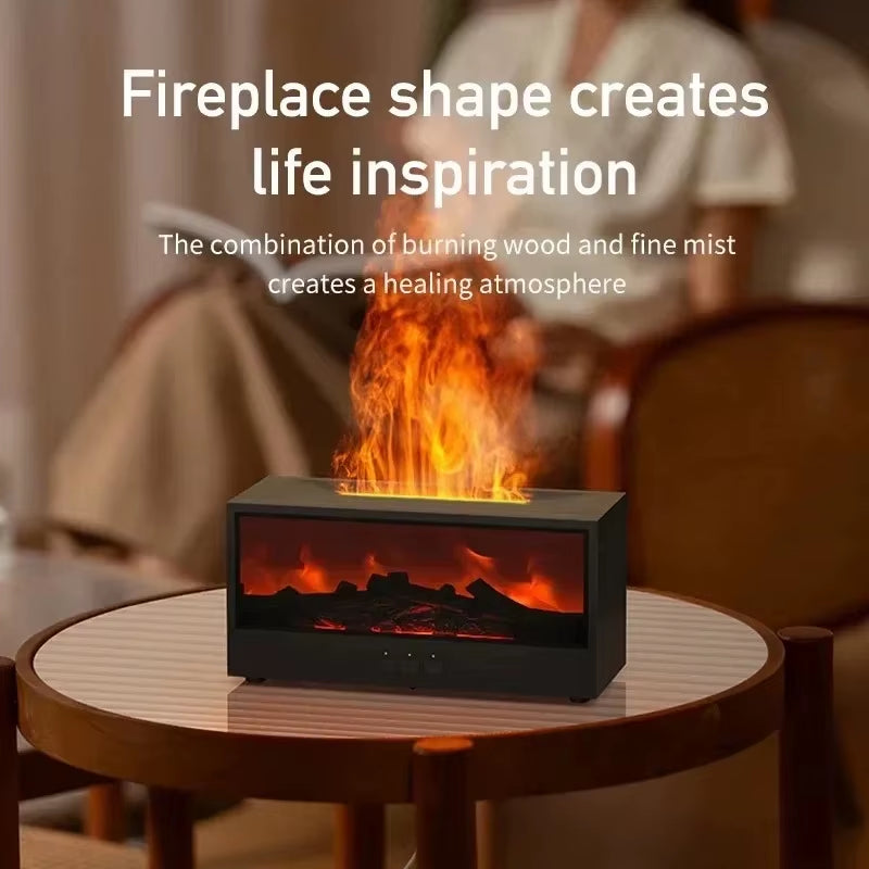 3D Flame Effect Aromatherapy Diffuser – LED Color Mist Humidifier with Remote Control