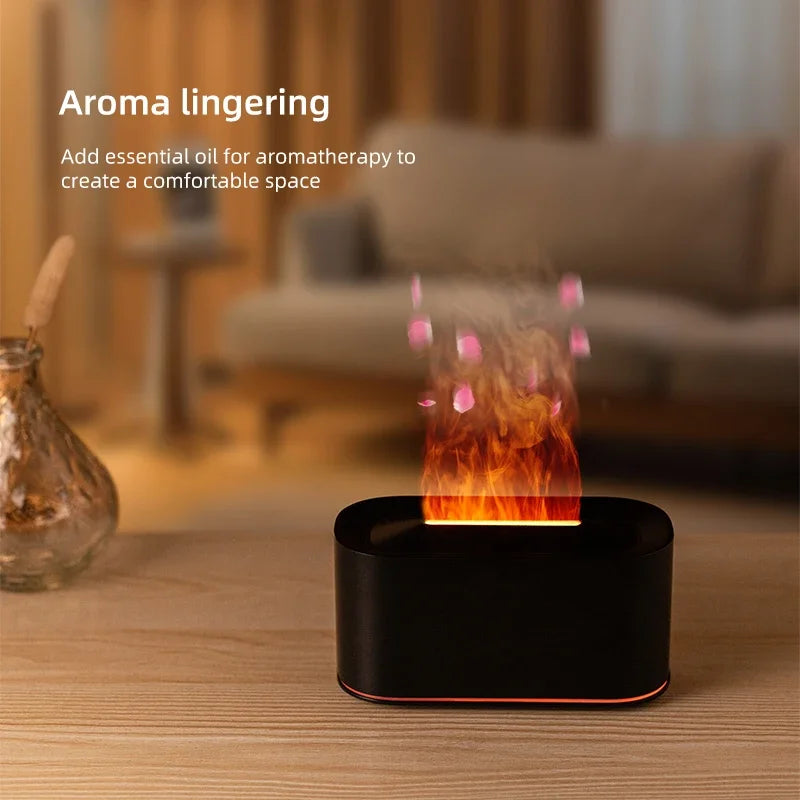Aroma Diffuser with Flame Glow – Multi-Color Light Mist Humidifier for Home and Office Use