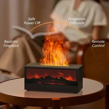 3D Flame Effect Aromatherapy Diffuser – LED Color Mist Humidifier with Remote Control