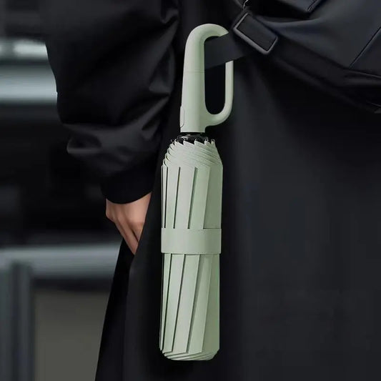 Compact Green Auto Open Umbrella – Windproof, Rainproof & UV Protection | Portable Folding Travel Umbrella for Everyday Use