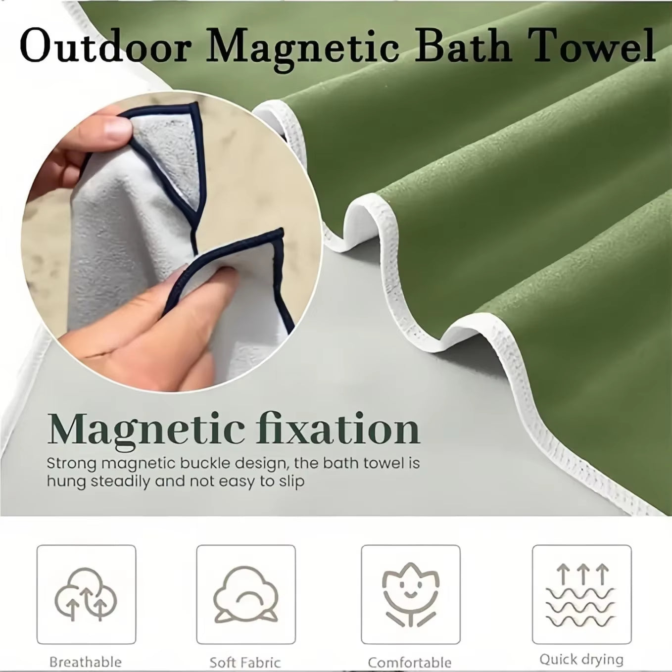 Multi-Use Coral Fleece Magnetic Towel – Fast-Drying, Compact & Travel-Friendly