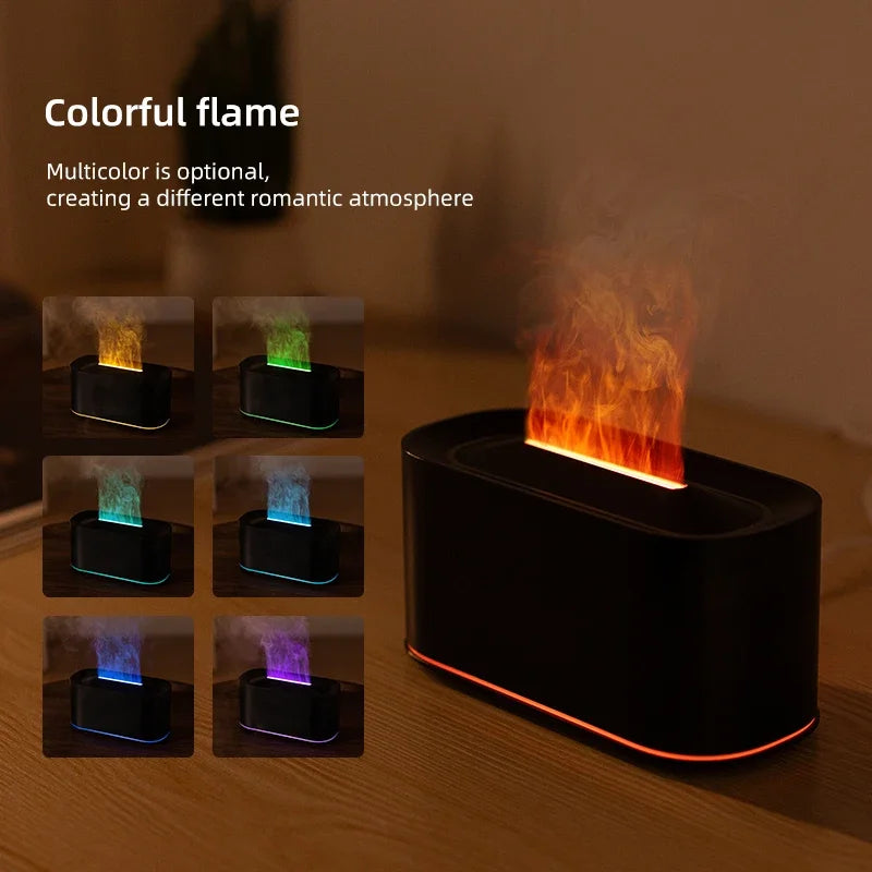 Aroma Diffuser with Flame Glow – Multi-Color Light Mist Humidifier for Home and Office Use