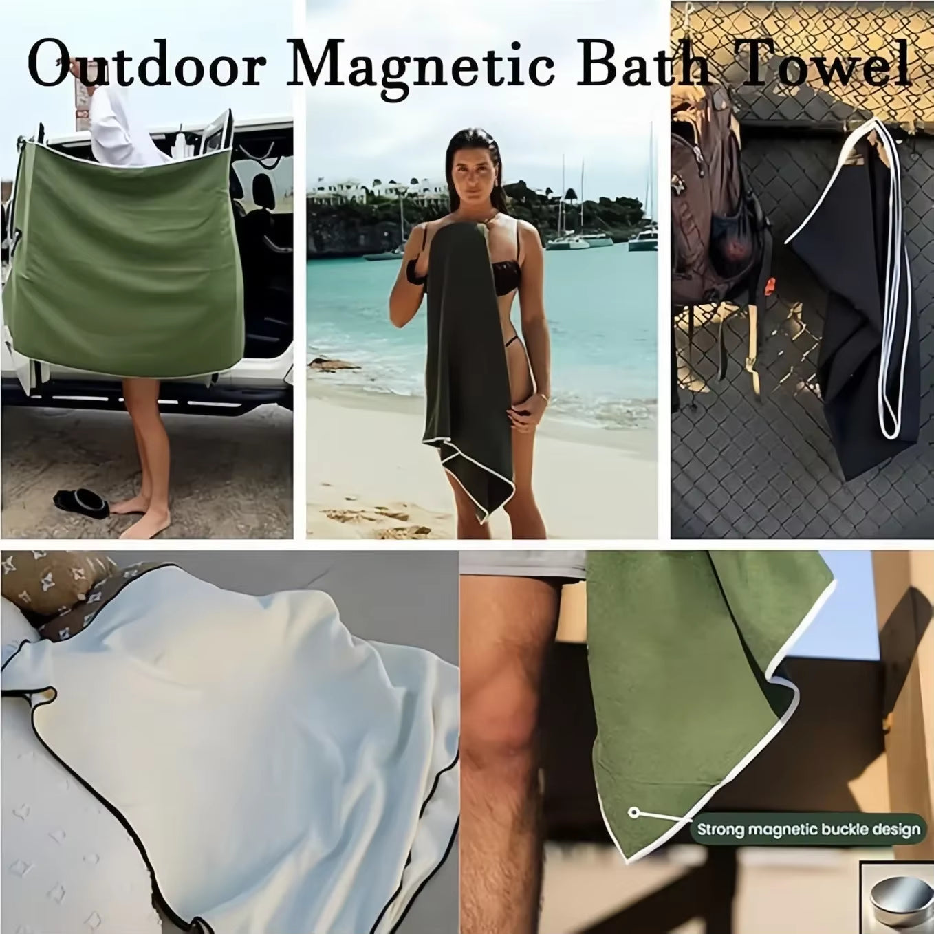 Multi-Use Coral Fleece Magnetic Towel – Fast-Drying, Compact & Travel-Friendly