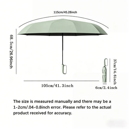 Compact Green Auto Open Umbrella – Windproof, Rainproof & UV Protection | Portable Folding Travel Umbrella for Everyday Use
