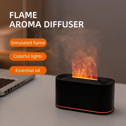 Aroma Diffuser with Flame Glow – Multi-Color Light Mist Humidifier for Home and Office Use