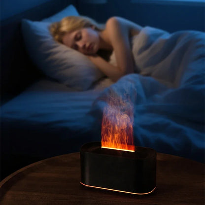 Aroma Diffuser with Flame Glow – Multi-Color Light Mist Humidifier for Home and Office Use