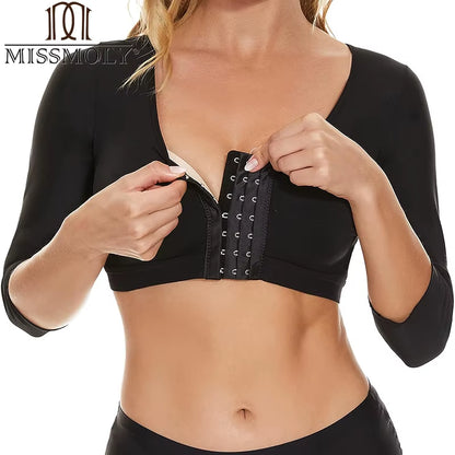 Arm Shaper Compression Top for Women – Compression Half Sleeve Shapewear with Posture Support