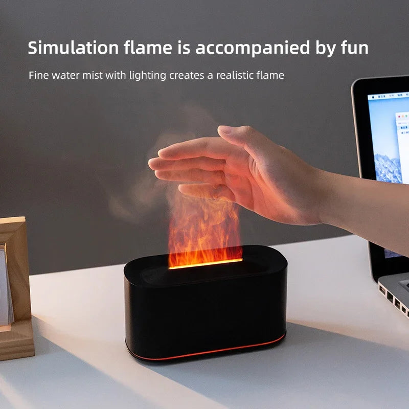 Aroma Diffuser with Flame Glow – Multi-Color Light Mist Humidifier for Home and Office Use