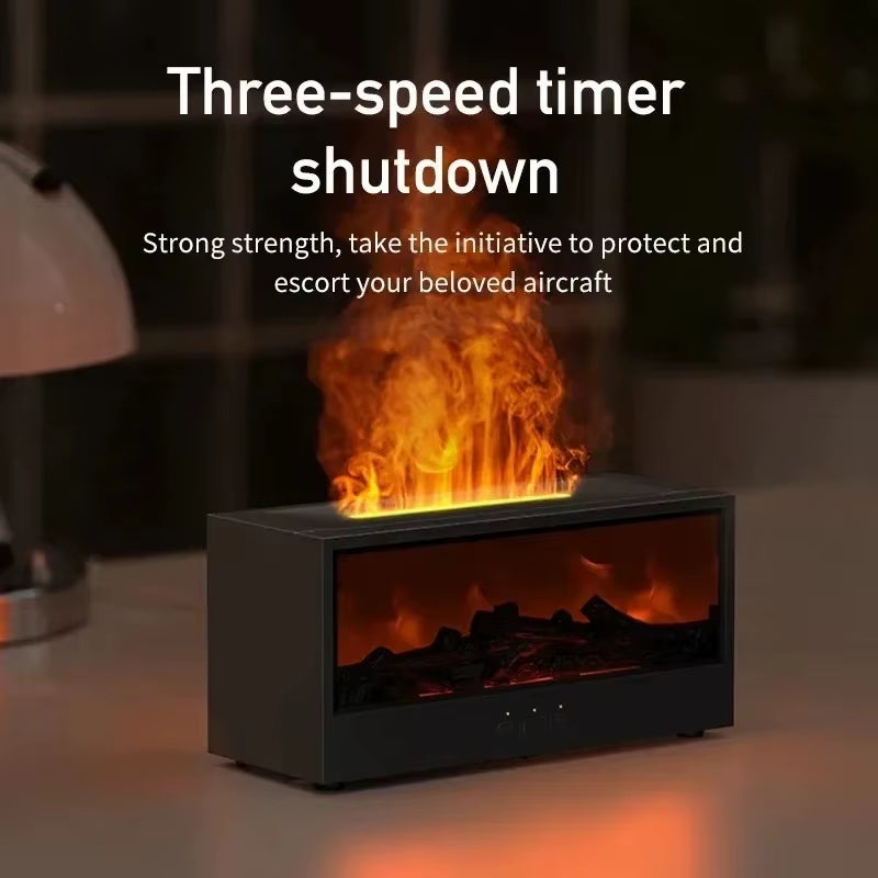 3D Flame Effect Aromatherapy Diffuser – LED Color Mist Humidifier with Remote Control