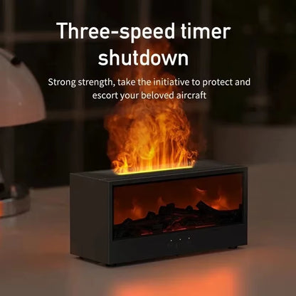 3D Flame Effect Aromatherapy Diffuser – LED Color Mist Humidifier with Remote Control