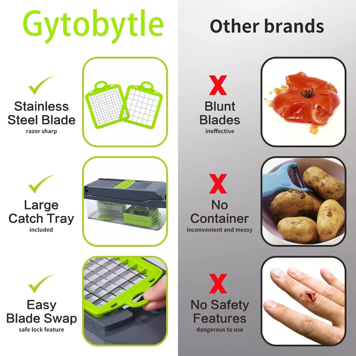 16-in-1 Multi-Functional Vegetable Dicer, Slicer, Shredder, and Chopper with Stainless Steel Blades