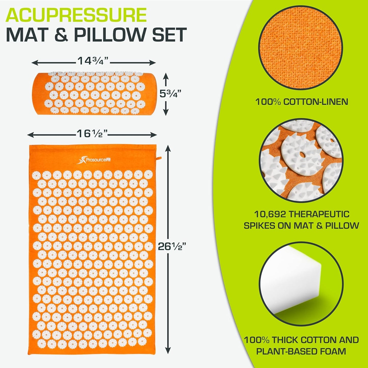 Therapeutic Acupressure Mat & Neck Pillow Set – Muscle Relaxation & Pain Relief Solution