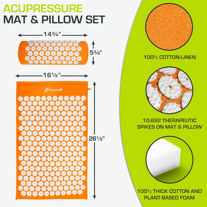 Therapeutic Acupressure Mat & Neck Pillow Set – Muscle Relaxation & Pain Relief Solution
